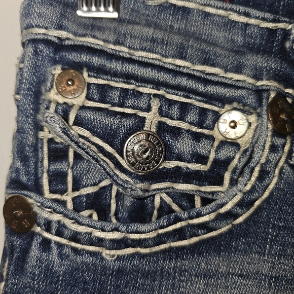 True Religion Boot Cut Jeans Girl's 12 Flap Pocket Thick Stitch Medium Wash - Picture 5 of 7